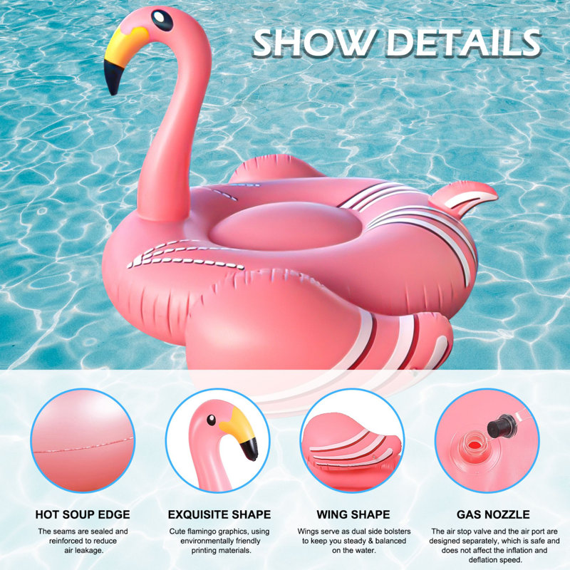 COOSEON Inflatable Pool Float floatie For Adults Inflatable Flamingo rainbow Pool Flamingo Floating Row Inflatable Unicorn s Funny Pool Party Beach Swimming Lounger Decorations Reviews Wayfair Canada